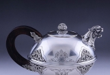 英國(guó)手工鏨花925純銀茶壺