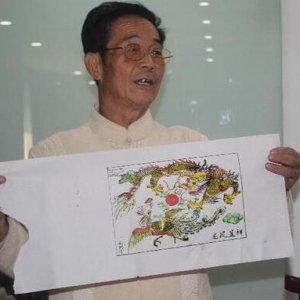 民間文藝隊助威 彩色年畫現(xiàn)場印