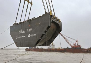清代古沉船長江口二號 沉箱打撈啟動